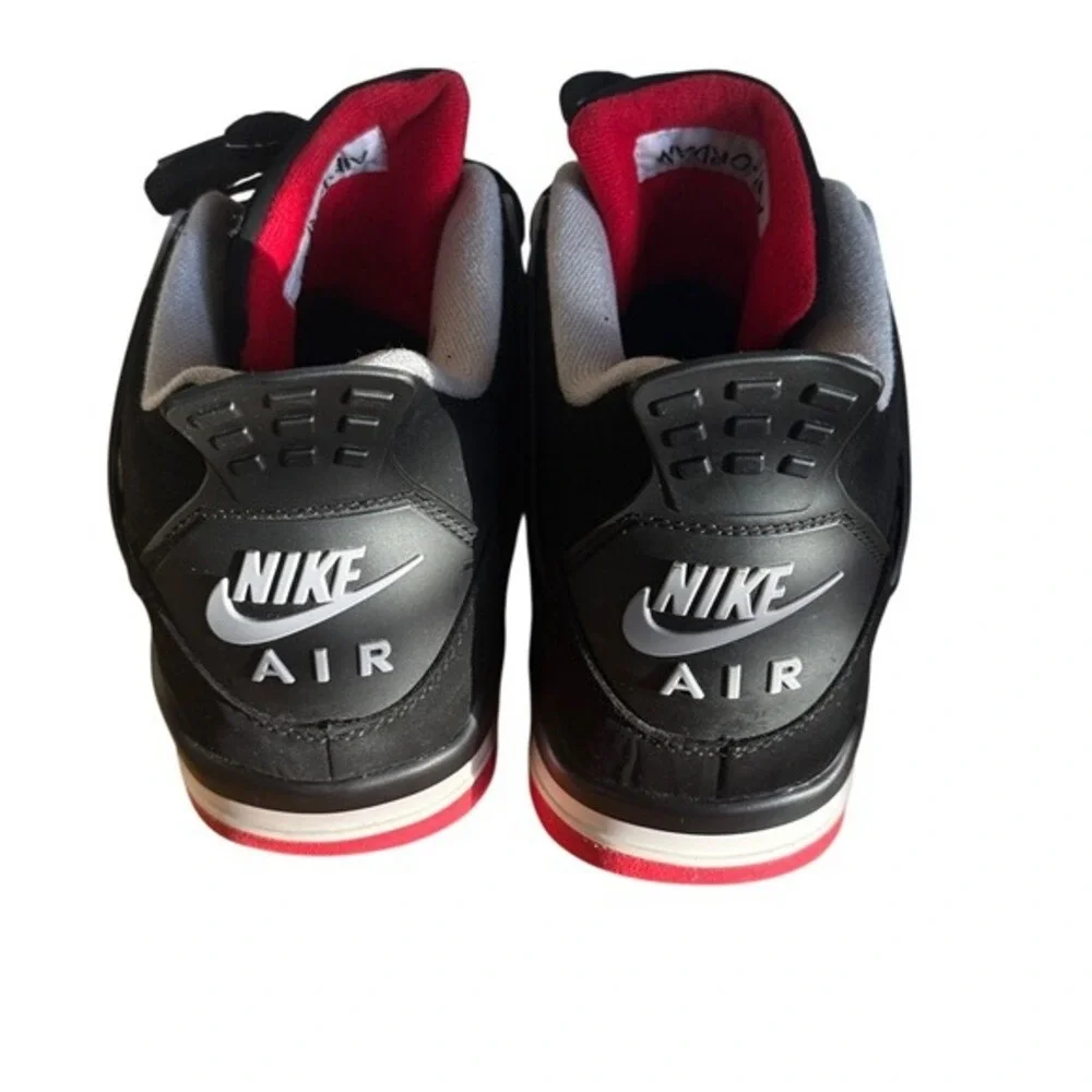 Air Jordan‎ 4 Retro Black Red White Mens Basketball Shoes Size 12
